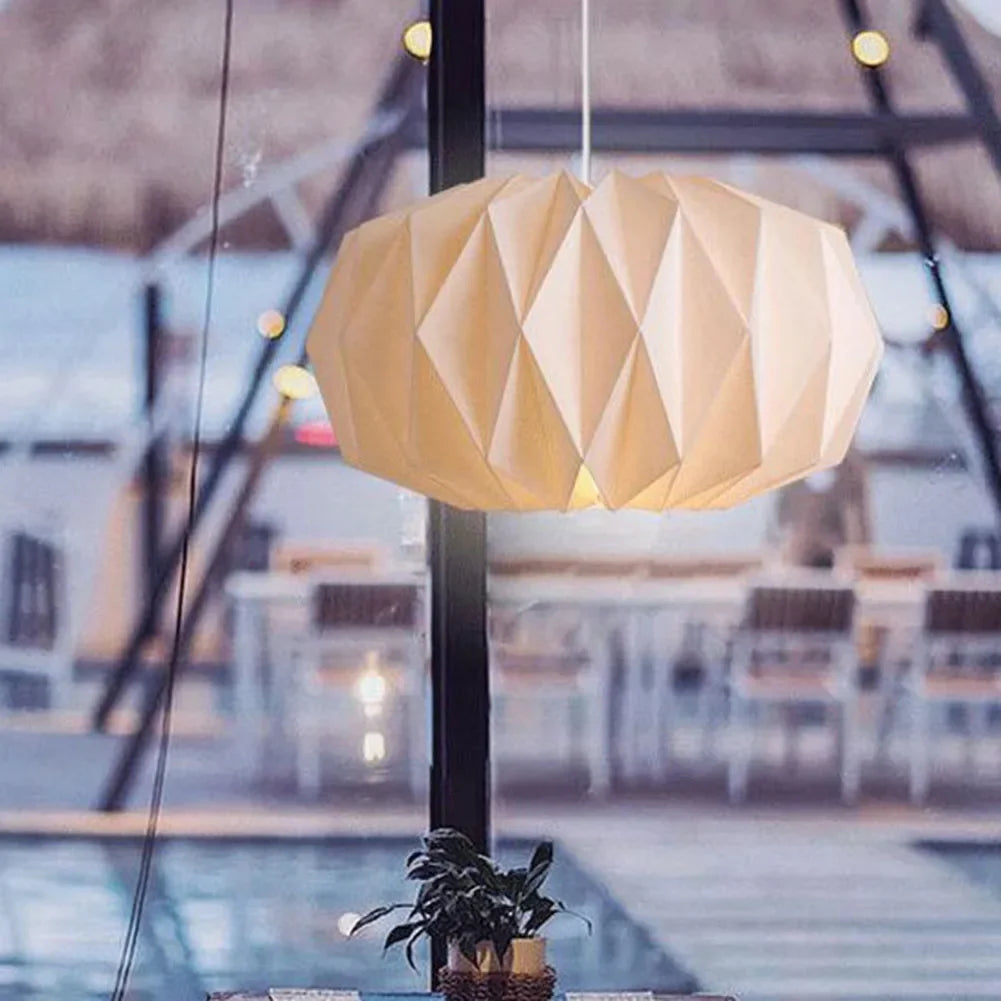 Nordic White Origami Paper Pendant Lamp Shade