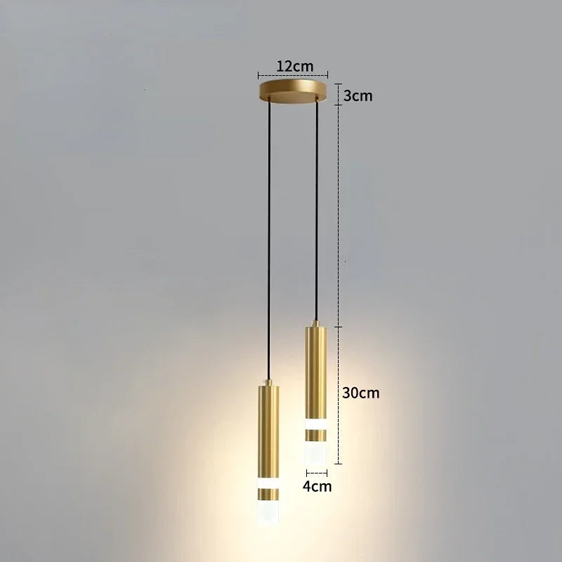 Modern Long Double Spotlight Pendant Light in Black/Gold