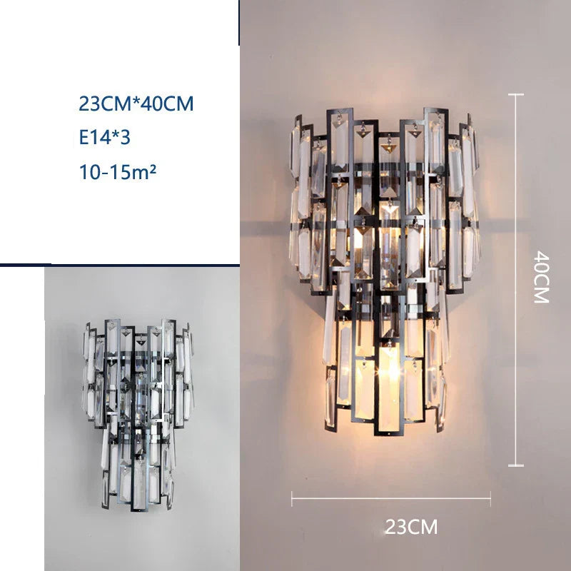 DecorBites™ Crystal Wall Lamp: Modern Light Luxury for Living Room, Bedroom, and Corridor