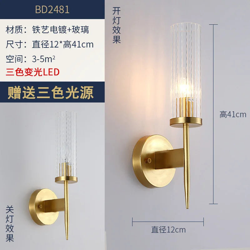 DecorBites™ Crystal Modern Wall Sconce Lamp for Bedroom & Living Room