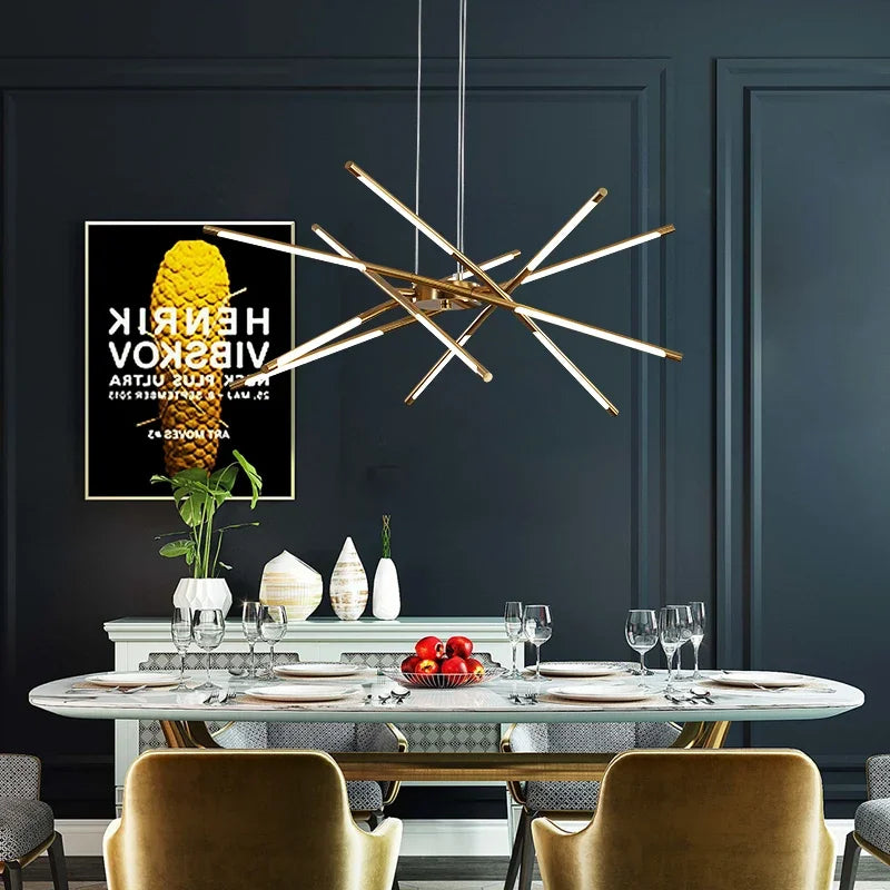 ثريا السقف الكتان DecorBites™: مصباح معلق باللون الذهبي الأسود للمنزل أو المكتب أو المطعم