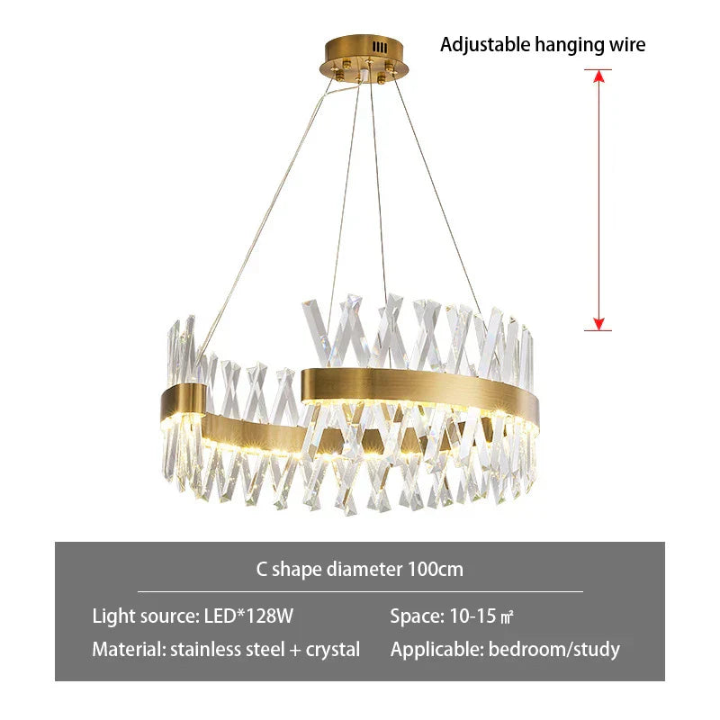 DecorBites™ Gold Metal S Shape Lustre LED Pendant Lamp for Luxe Living & Dining Spaces