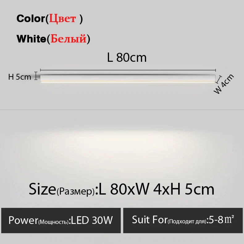 مصباح سقف LED خطي من DecorBites™ لغرفة المعيشة وغرفة الطعام وغرفة النوم - تصميم بسيط