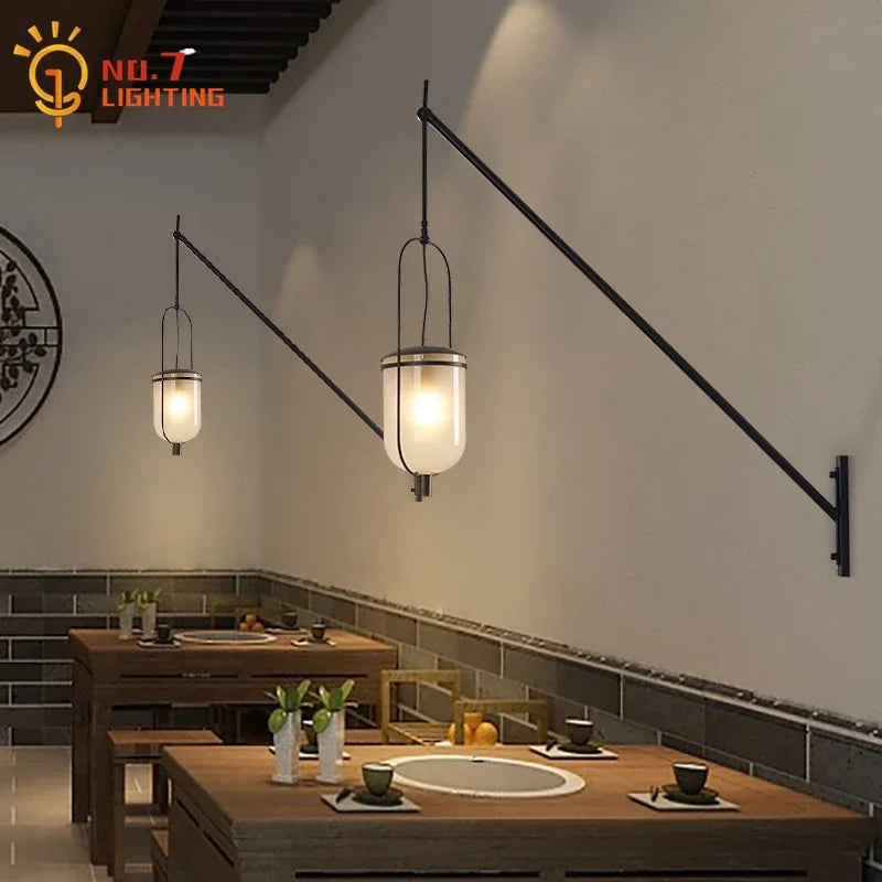 DecorBites™ Industrial Retro Swing Arm LED Wall Lamp for Restaurant Loft Decor