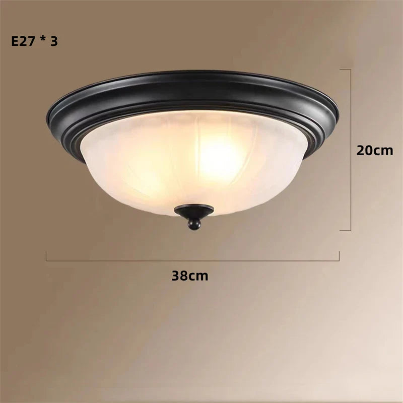 DecorBites™ Black Bronze Ceiling Light with Frosted Glass Shade for Bedroom and Kitchen