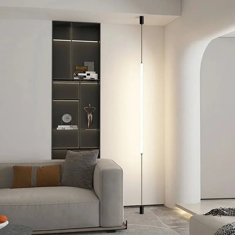 Italian Linear Black Metal & Acrylic Pendant Light