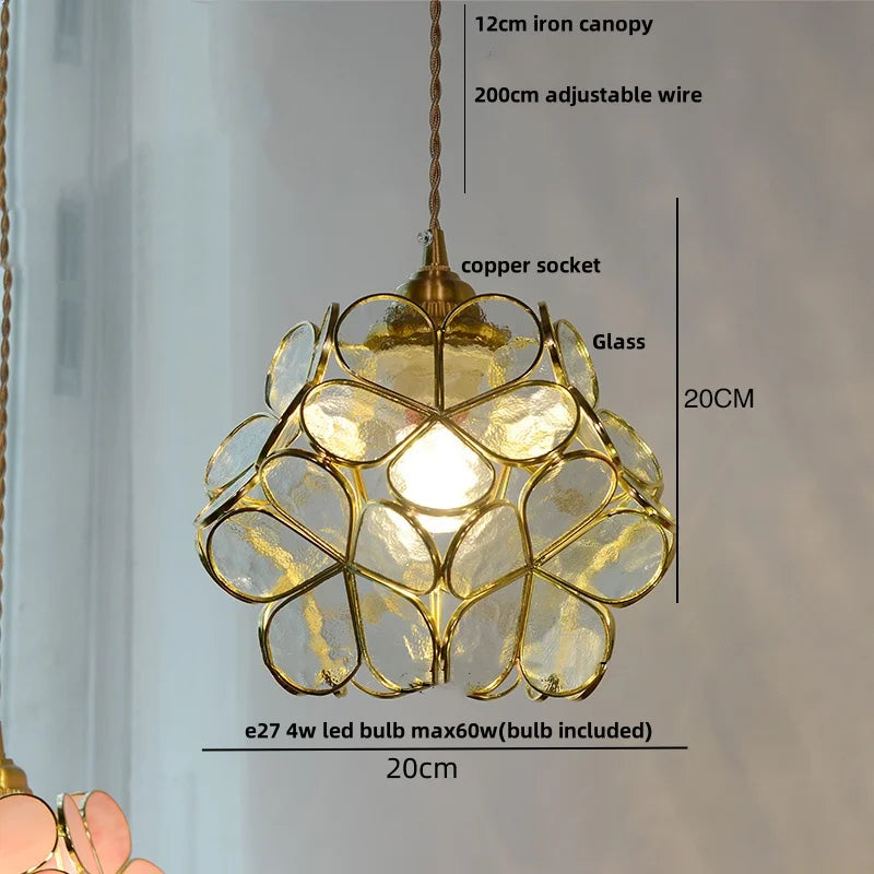 DecorBites™ Glass Copper LED Pendant & Luxury Hanging Light Fixture
