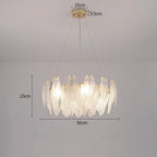 Feather Glass Gold Pendant Light