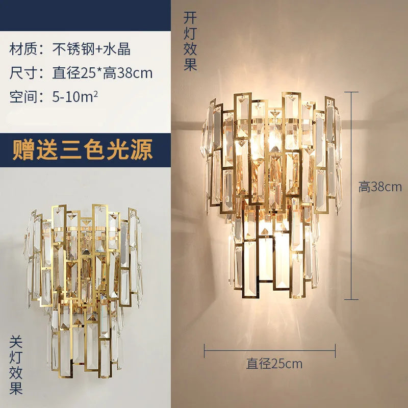 DecorBites™ Crystal Modern Wall Sconce Lamp for Bedroom & Living Room