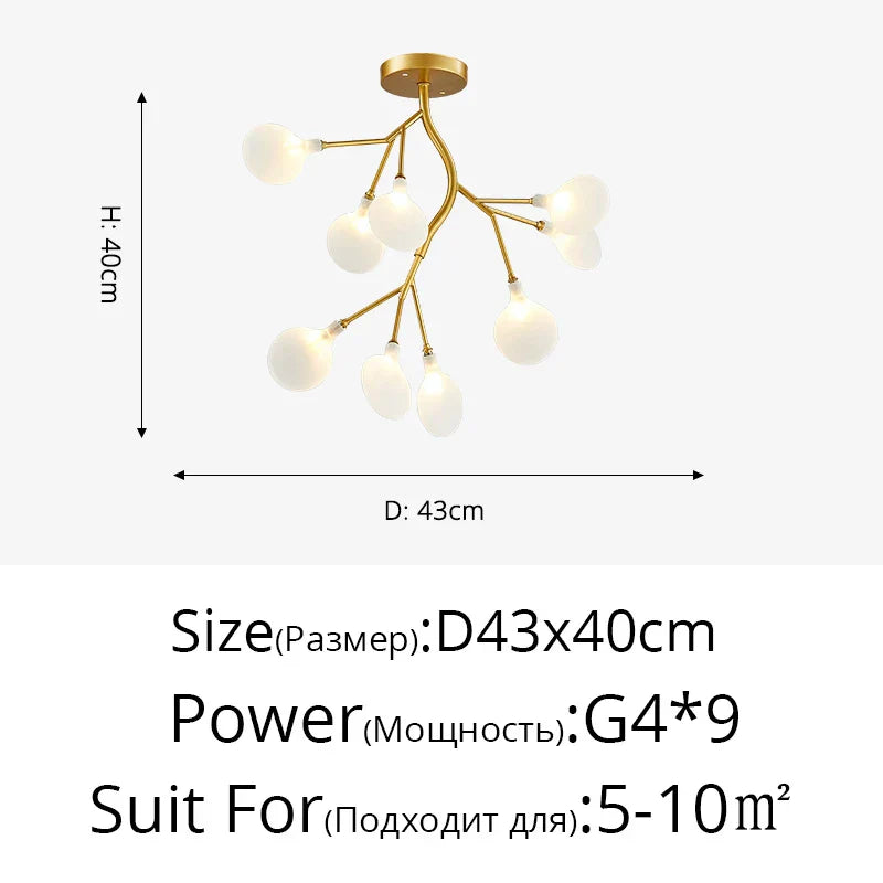 ثريا يراعة LED من DecorBites™: مصابيح سقف اسكندنافية حديثة لديكور المنزل الفاخر