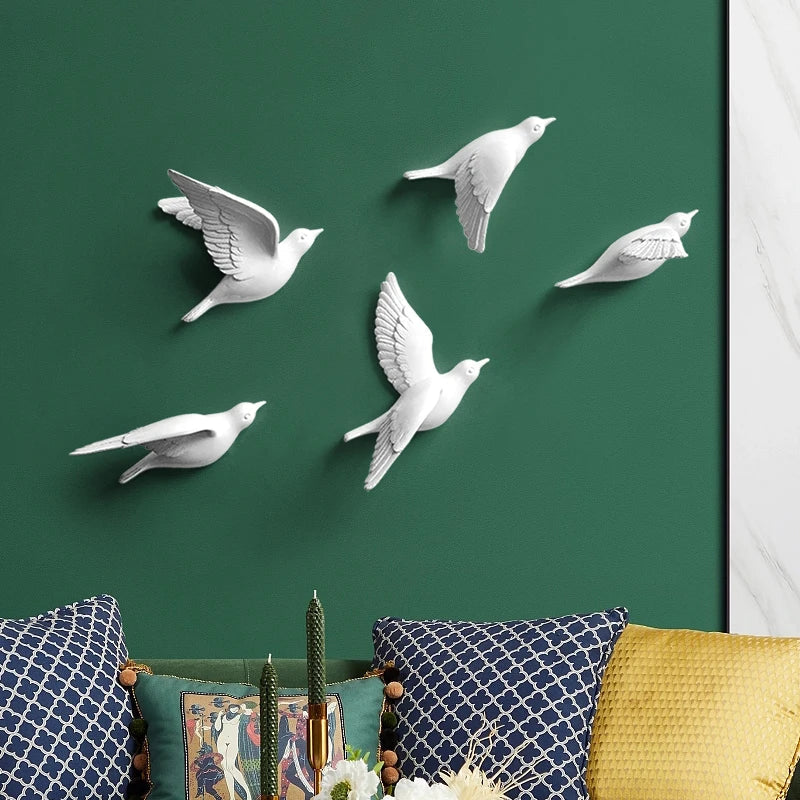 DecorBites™ 3D Bird Resin Statue Wall Decor for Children's Room - Animal Figurine Ornament