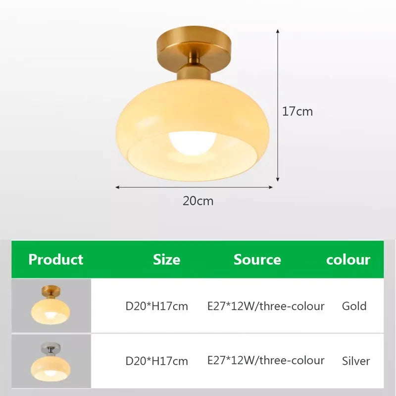 مصباح سقف ذهبي من DecorBites™ LED للمنزل والفنادق وغرف النوم وغرف المعيشة - وحدة إضاءة عصرية