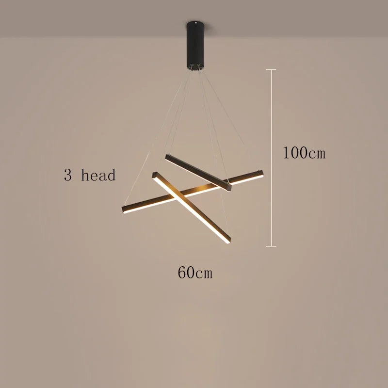 Modern Black Multi-Light LED Pendant Chandelier