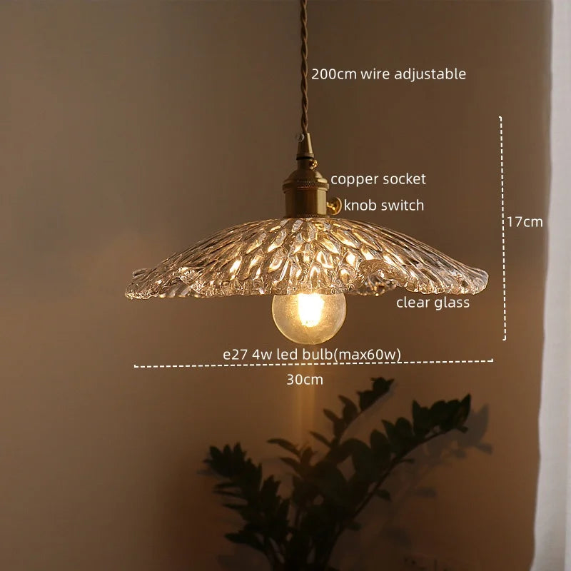 DecorBites™ مصباح معلق LED زجاجي أخضر - ثريا نحاسية حديثة على الطراز الاسكندنافي