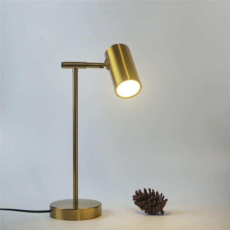 DecorBites™ Golden Table Lamp: Modern Eye Protection Study Reading Desk Light