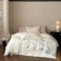 مجموعة مفروشات قطنية مطرزة بالورود الأنيقة من DecorBites™ - مقاسات مفرد ومزدوج وكينغ
