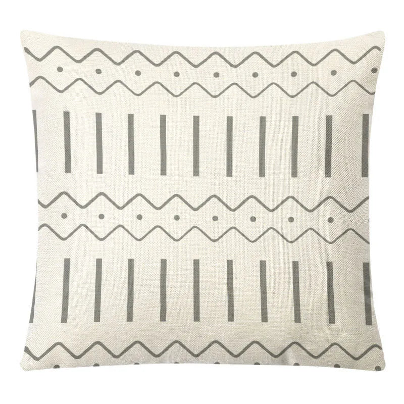 DecorBites™ Geometric Yellow Linen Pillow Cover for Modern Décor 45x45cm