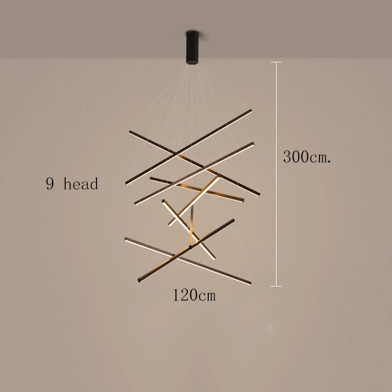 Modern Black Multi-Light LED Pendant Chandelier
