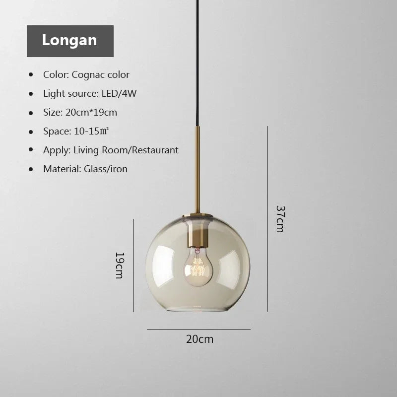 Vintage Glass Pendant Light With Nordic Modern Style