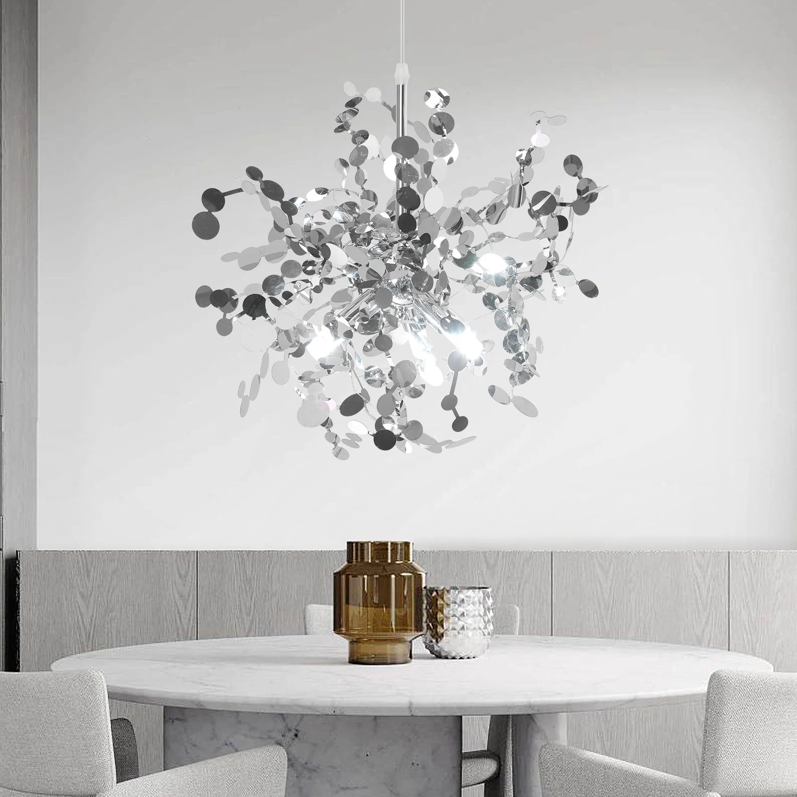 Nordic Stainless Steel 3-Light Pendant Lamp, Gold/Silver