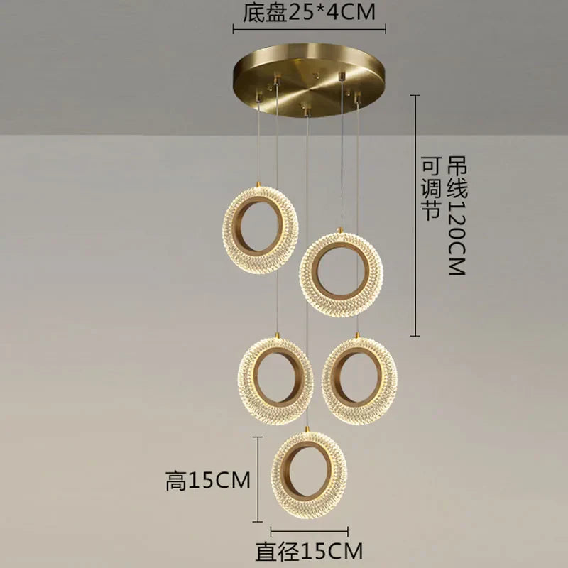 DecorBites™ Crystal LED Chandelier: Modern Gold Kitchen Lighting, Simple Elegant Design.