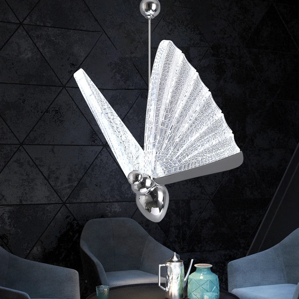DecorBites™ مصباح LED معلق على شكل فراشة لغرفة النوم وغرفة المعيشة: تركيبات مصابيح ثريا حديثة