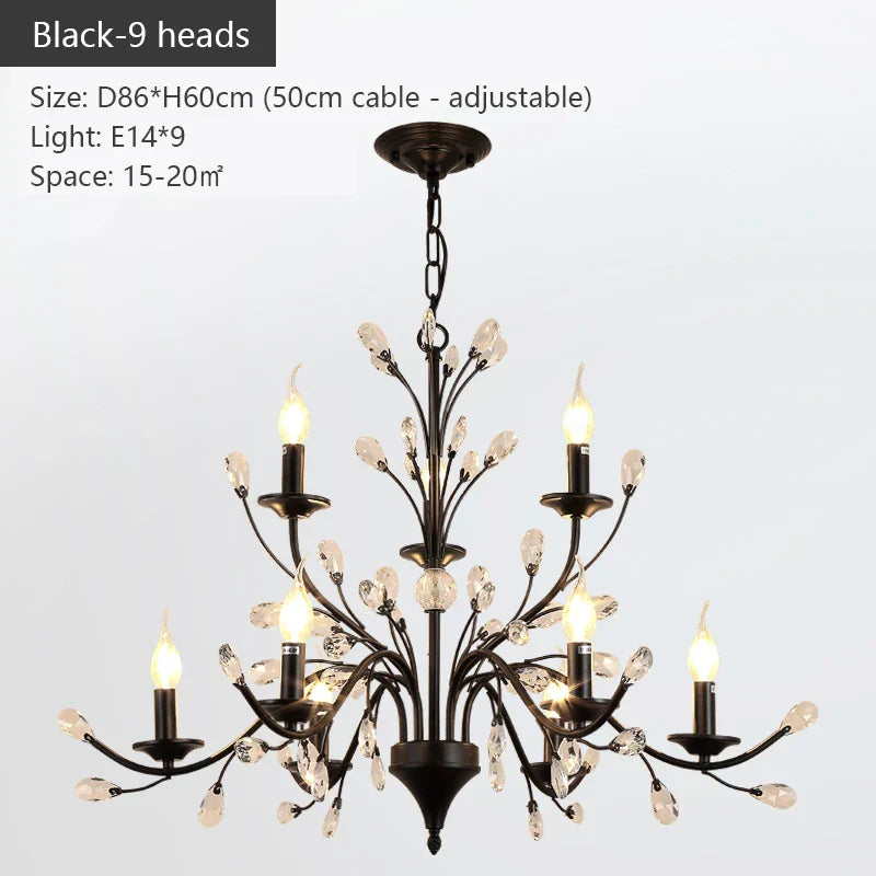 DecorBites™ Crystal LED Chandelier for Home Lighting in Bedroom Living Room Dining Kitchen