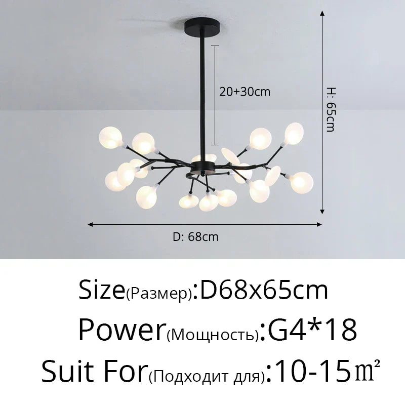ثريا يراعة LED من DecorBites™: مصابيح سقف اسكندنافية حديثة لديكور المنزل الفاخر