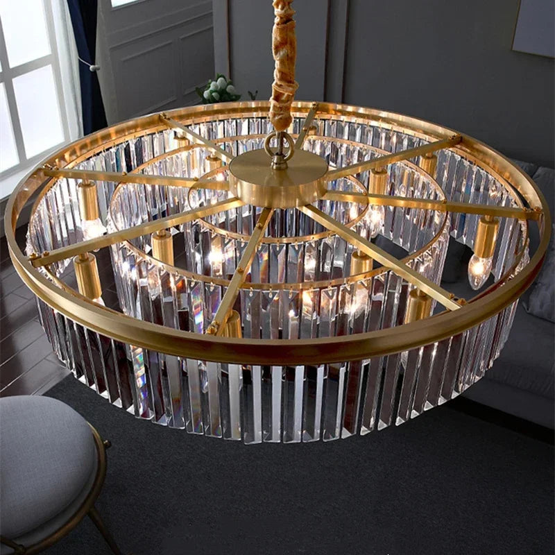 Contemporary Crystal Chain Pendant Light