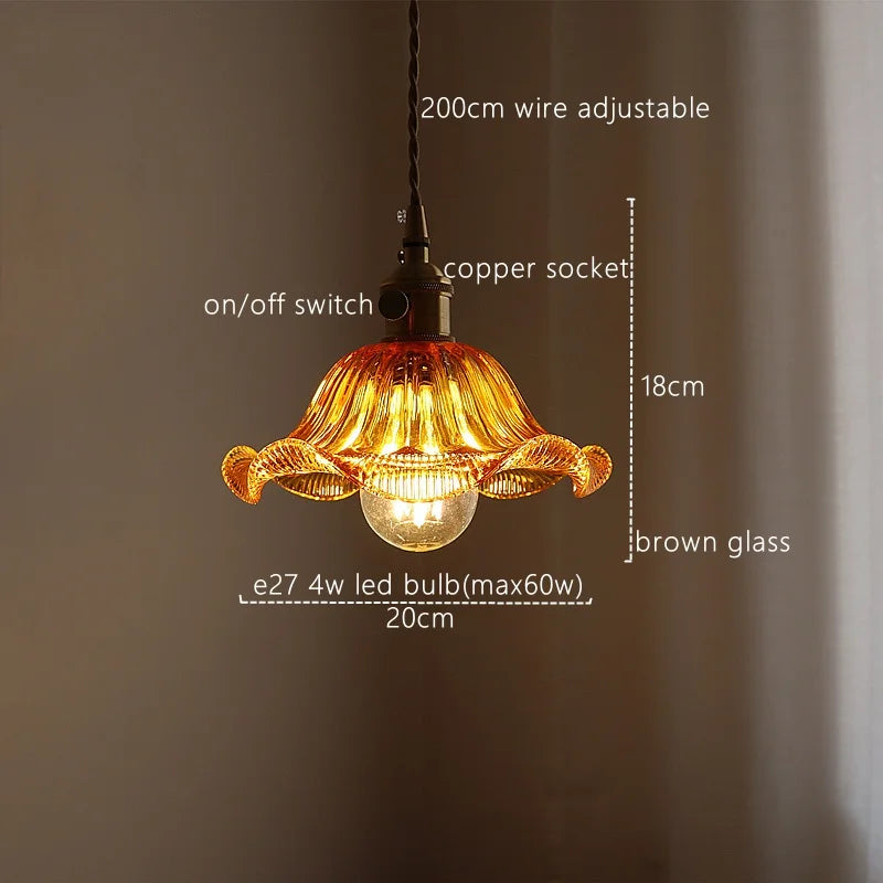 DecorBites™ Green Stripe Glass Pendant Lamp Fixture for Home Decor & Kitchen Lighting