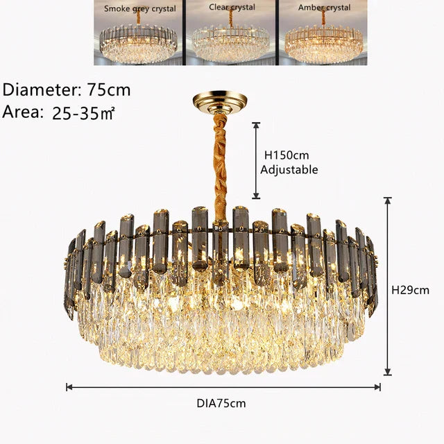 DecorBites™ K9 Crystal Chandelier for Modern Interior Lighting in Living Room, Luminaire Hanging Light