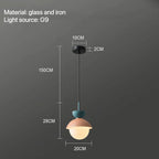 Nordic Glass Globe Pendant Light With Iron Finish