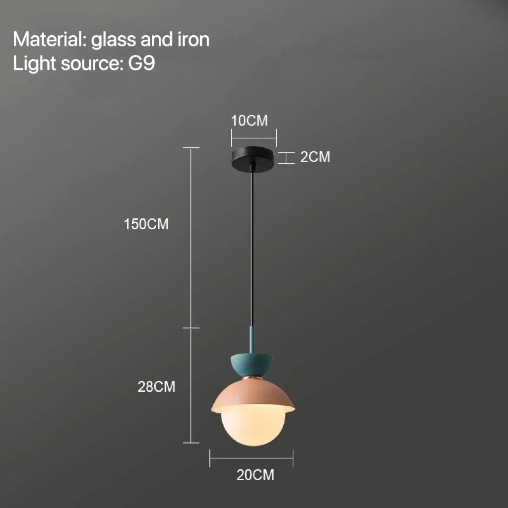 Nordic Glass Globe Pendant Light With Iron Finish