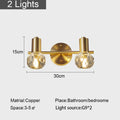 DecorBites™ مصباح جداري كريستالي ذهبي لغرفة النوم والدراسة، إضاءة LED حديثة وفاخرة