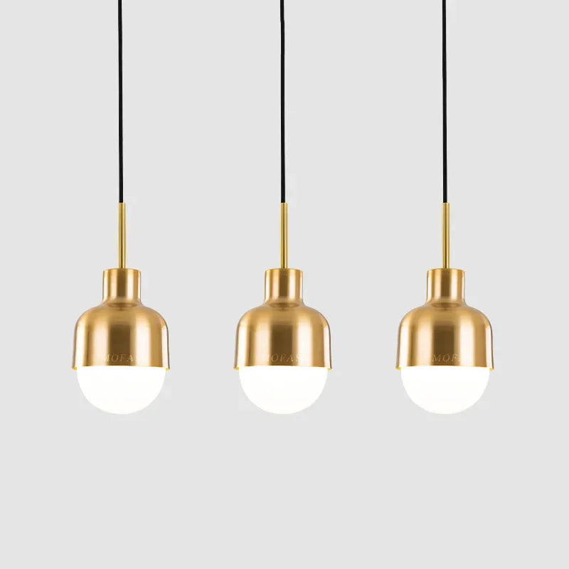 DecorBites™ مصابيح قلادة LED حديدية ذهبية لغرفة الطعام بالمطبخ، مصابيح معلقة عصرية