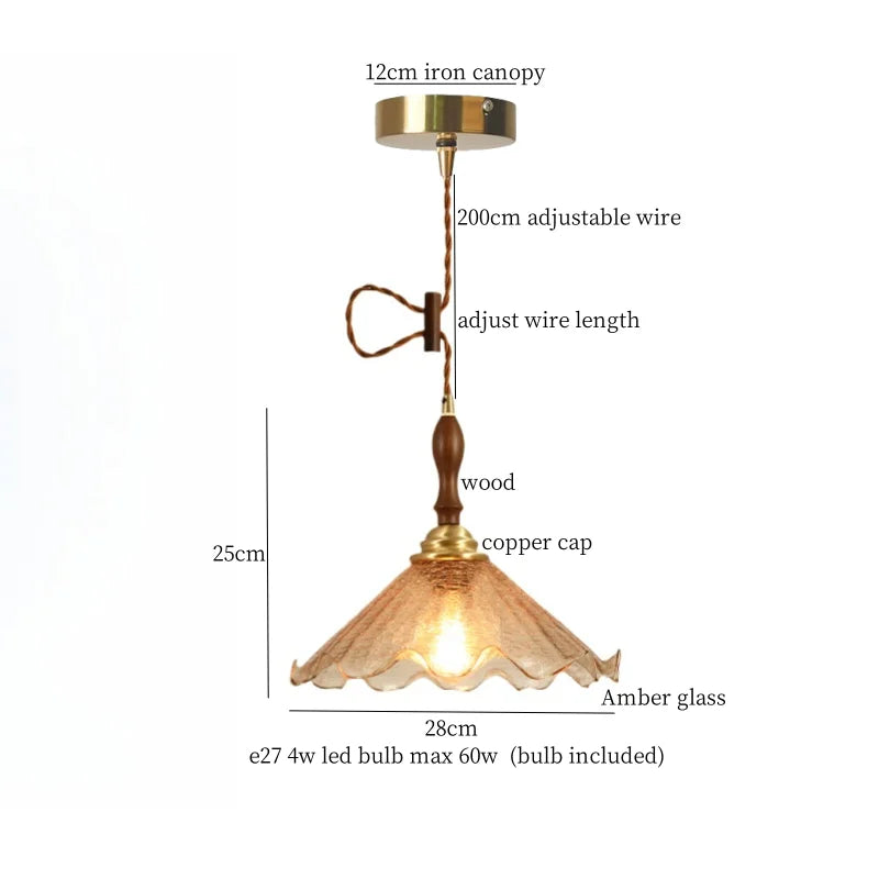DecorBites™ Green Wave Glass Pendant Lamp: Modern Minimalism for Living Room, Bedroom, Cafe