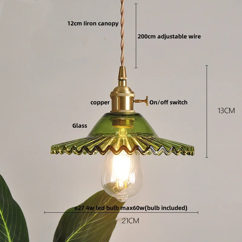 DecorBites™ Clear Glass LED Pendant Light Fixture with Copper Socket for Modern Home Decor