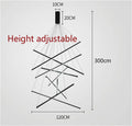 DecorBites™ Black LED Stair Chandelier: Modern Ceiling Pendant Light Fixture for Hall and Living Duplex.