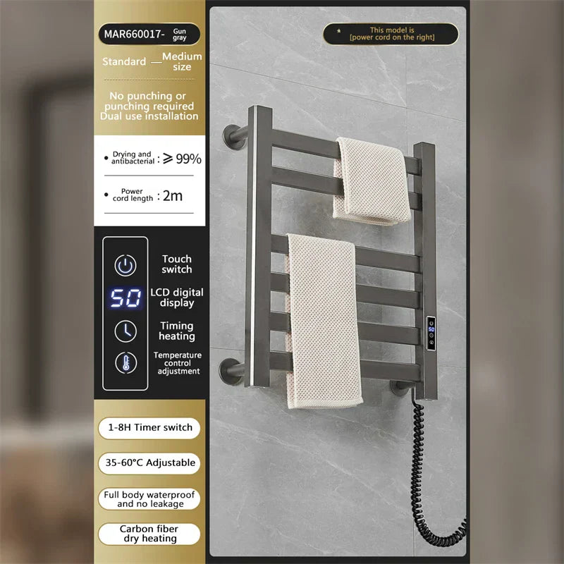DecorBites™ Electric Towel Radiator Warmer Rack for Smart Bathroom Storage and Heating