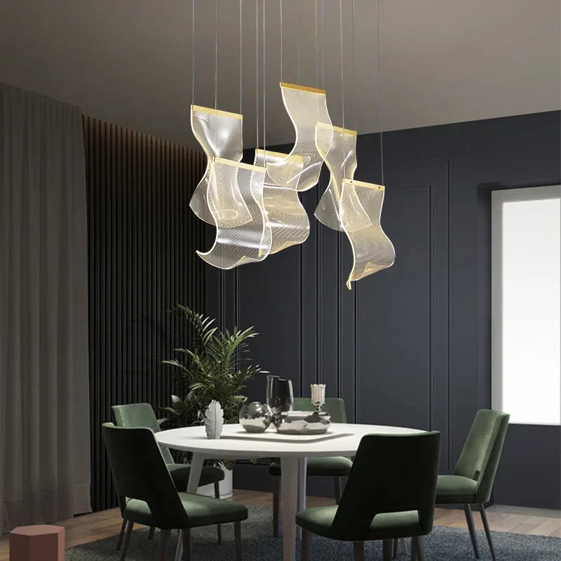 ثريا سقف مودرن مبتكرة بإضاءة LED بتصميم DecorBites™ لديكور غرفة المعيشة