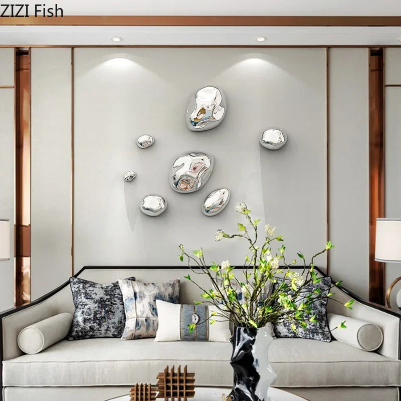 DecorBites™ 3D Stone Wall Ornaments: Room Aesthetics & Decoration - Plating Craft Stone Pendants