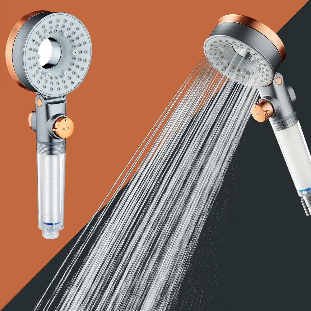 DecorBites™ Dual-Sided Shower Head with 3 Jets & Water-Saving Filtration