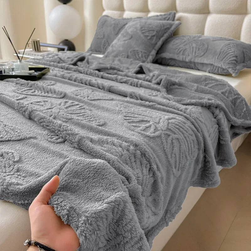 DecorBites™ Chiffon Butterfly Jacquard Throw Blanket, Soft & Cozy Shawl for Couch/Bed
