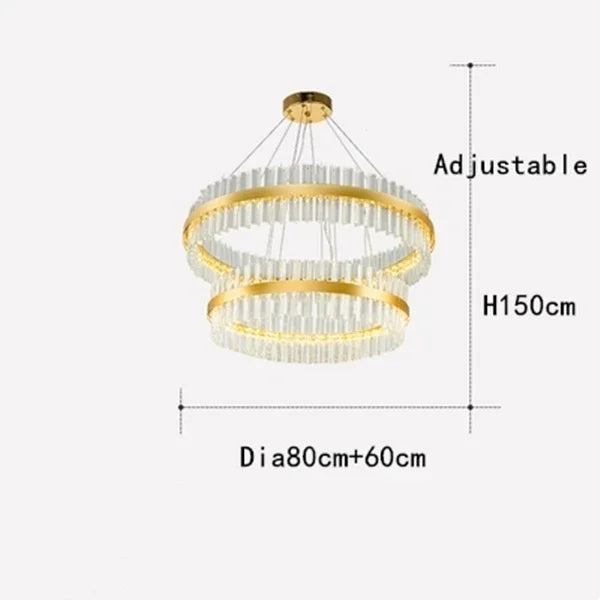 DecorBites™ Crystal LED Ring Chandelier | Modern Pendant Light Fixture