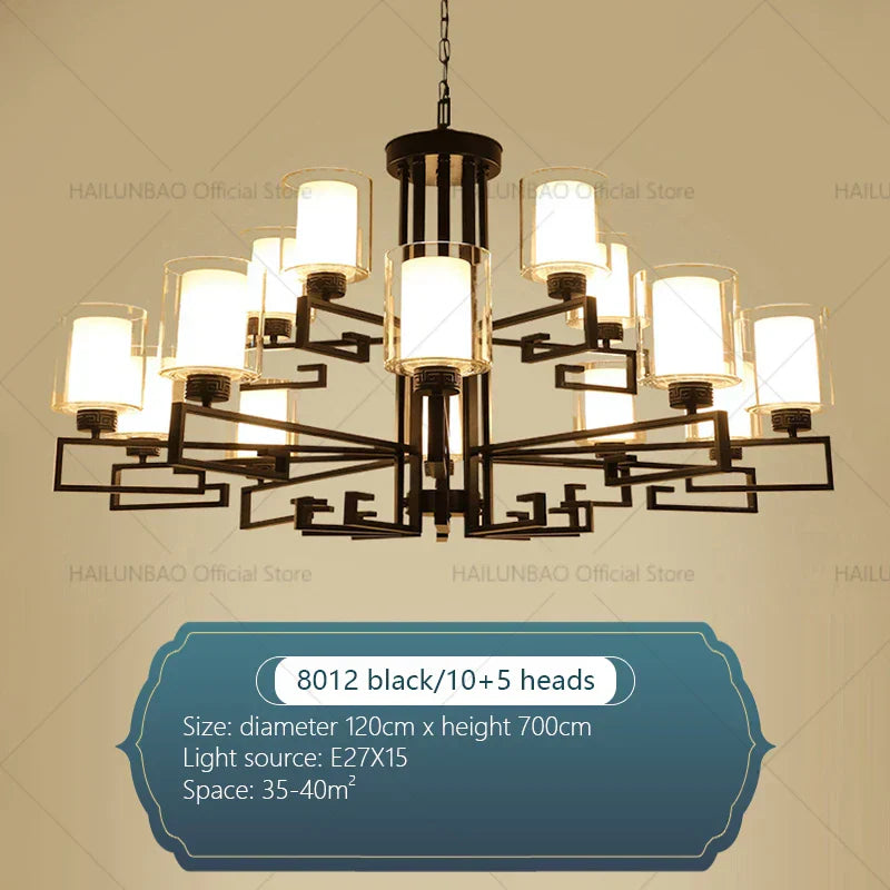 DecorBites™ Chinese Style Luxury Living Room Chandelier for Elegant Homes
