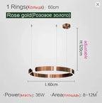 Modern Ring LED Pendant Light in Black or White