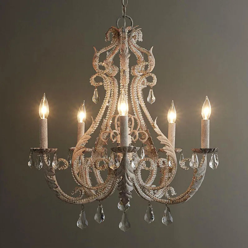 DecorBites™ Iron Crystal Chandelier for Living Room Dining Bedroom E14 Lighting