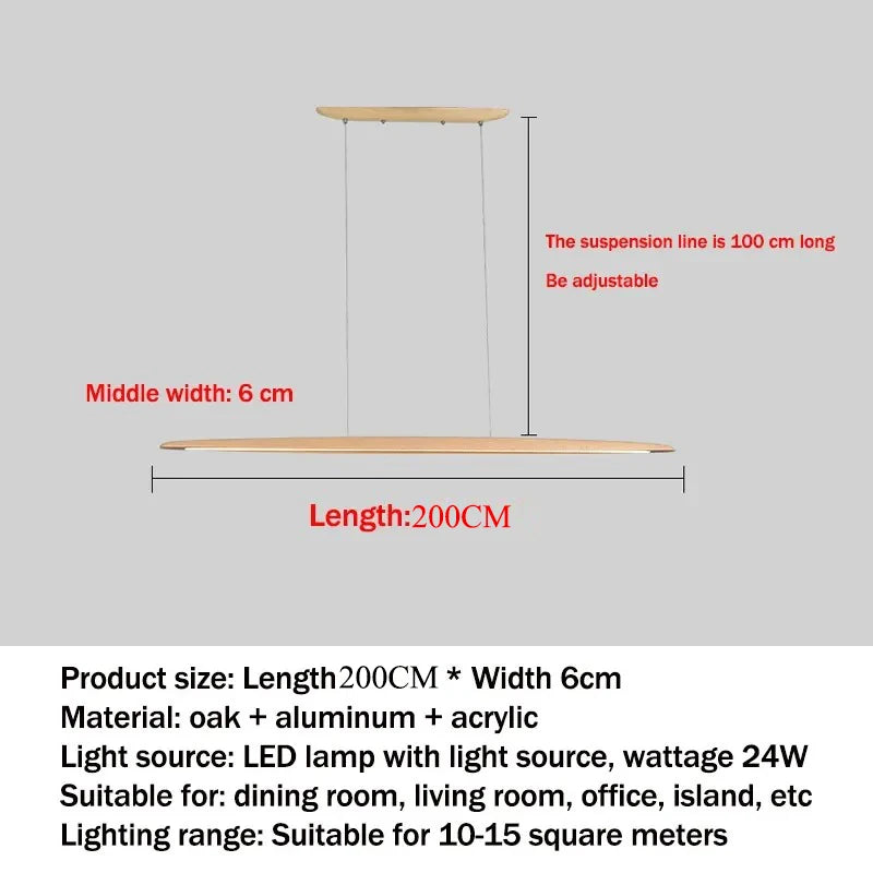 Modern White Wood Linear Pendant Light