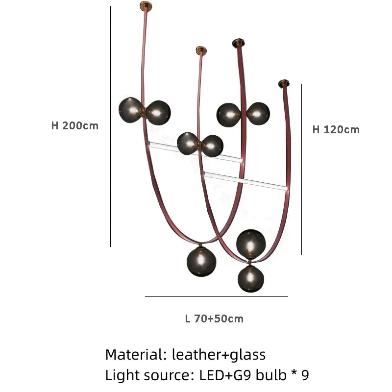 DecorBites™ ثريات جلدية 2023 إضاءة ديكور منزلي LED بسيطة لغرفة المعيشة