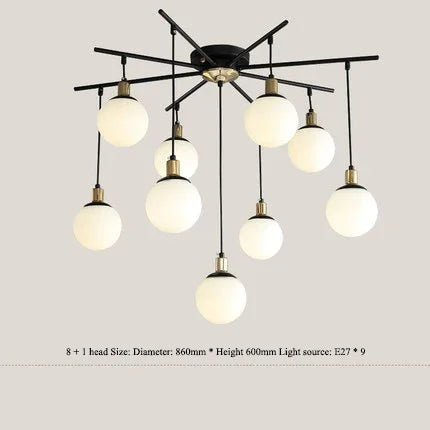 DecorBites™ Art Glass Ball Molecule Chandelier for Living Room, Children's Room, Study & Home Decor